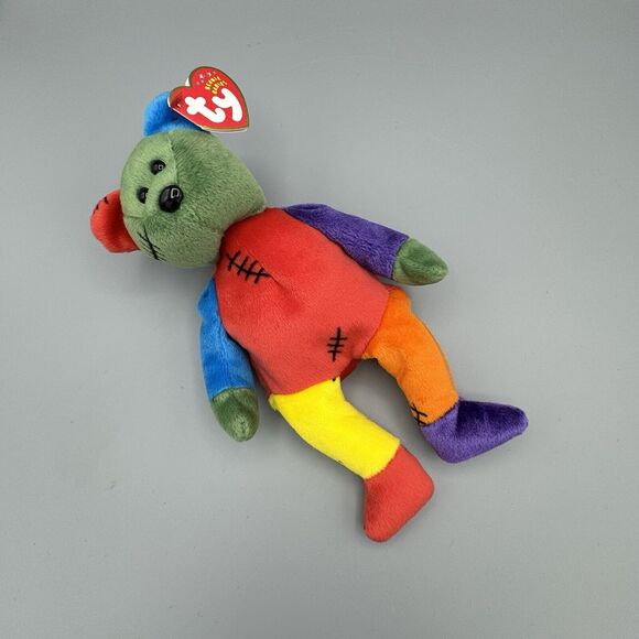 Vintage Ty Frankenteddy Plush Beanie Baby Halloween 9" Stuffed Animal Bear 2001 - Picture 6 of 8